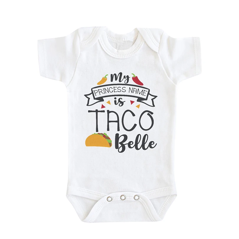 

Infant Baby Boys Girls Letter Cartoon Taco Mexican Print Bodysuit Fashion Romper Newborn Summer O-neck Clothes 0-18 Month A20