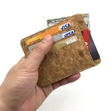 Natural cork men slim wallet handmade card holder men s vegan wallets Original from Portugal Bag