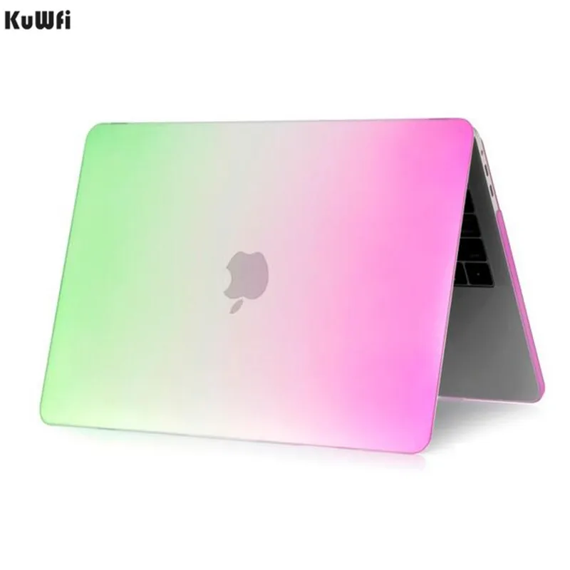 KuWFi Радужный защитный чехол книжка для ноутбука Macbook air 13 pro retina 12 11 15 жесткий без