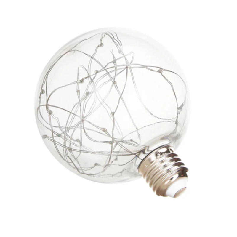 

G60/G95 String Light Bulb Retro Art Design Edison Style Filament Copper Wire Starry Light Bulb Warm White