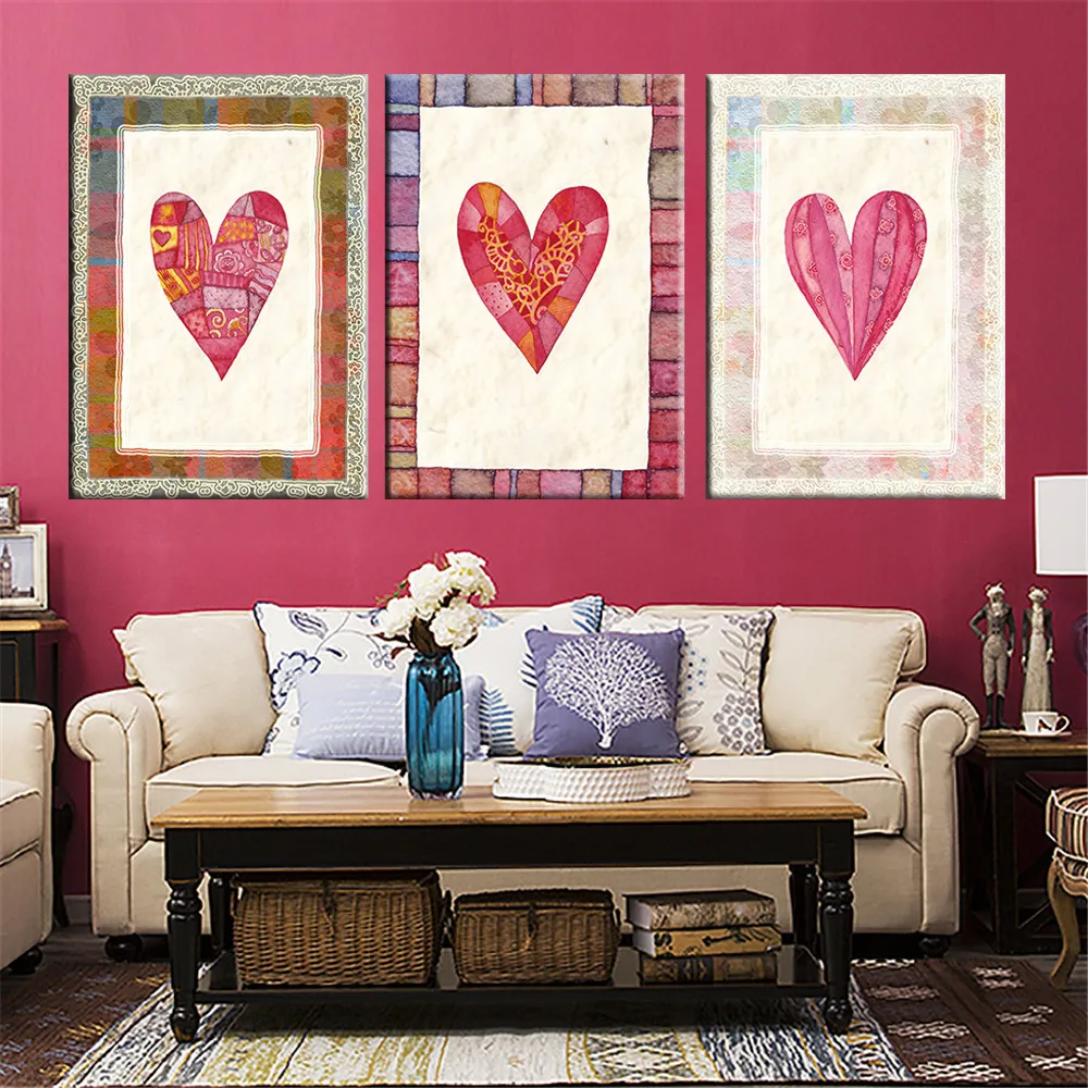 Tidak Ada Bingkai Jantung Cetak Pada Kanvas Dinding Lukisan Dekorasi
