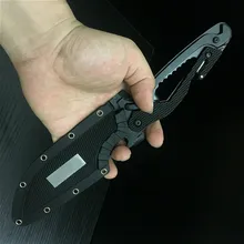 440 c прямой нож 58 HRC спасательный Многофункциональный складной нож, гаечный ключ, плоскогубцы, открывалка для бутылок, отрезать веревку