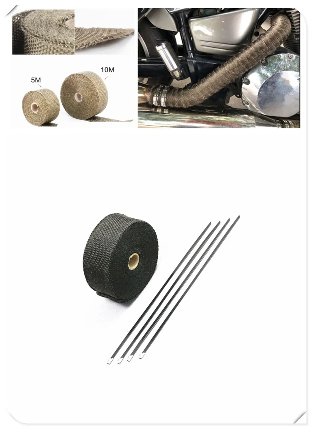 Motorcycle exhaust cover protective cover with banana cloth modified