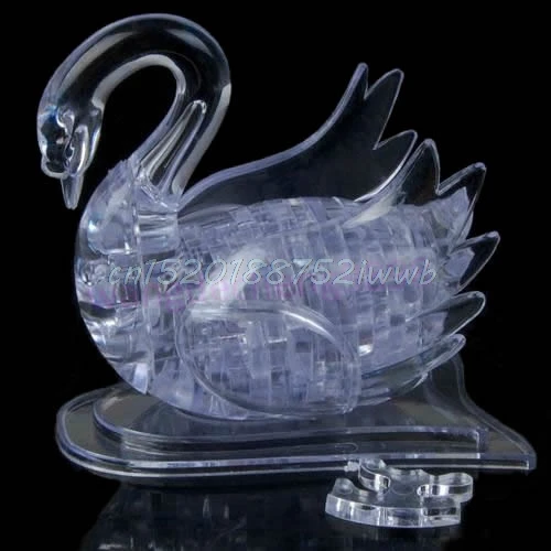 3D Crystal Puzzle Jigsaw Model DIY Swan IQ Toy Gift Souptoy Furnish Gadget #T026# 3D Crystal Puzzle Jigsaw Model DIY Swan IQ Toy Gift Souptoy Furnish Gadget #T026#