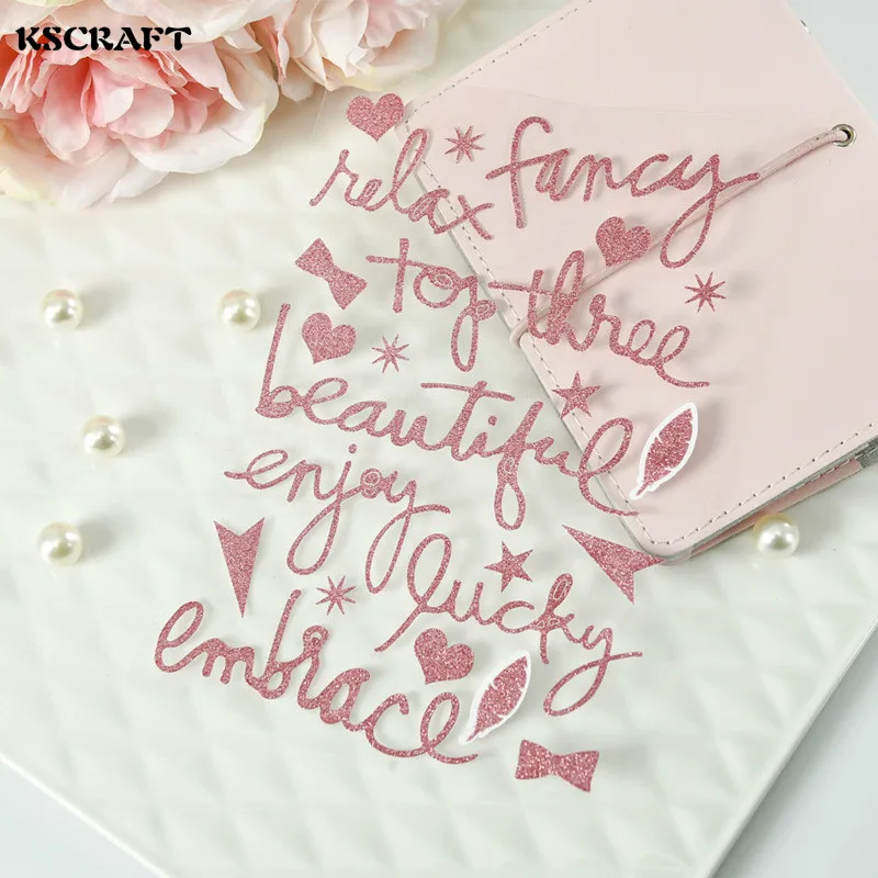 

KSCRAFT Pink Phrase Tags Self- adhesive Sticker for Scrapbooking/ DIY Crafts/ Card Making Decoration