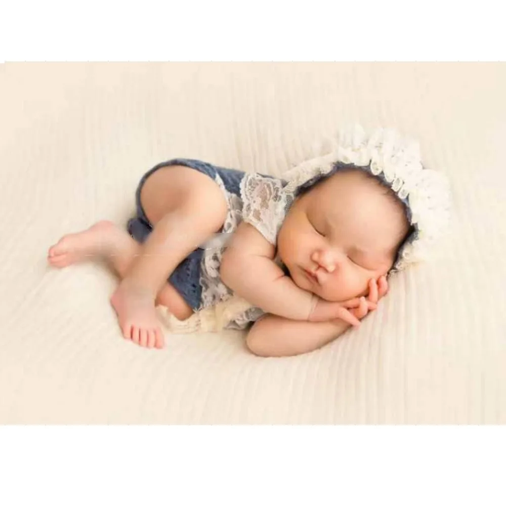 

Newborn Baby Infant Photography Props Boy Girl Outfits Cute Knit Crochet Hat and Romper Set Bebe Photo Clothes Jumsuit 2019