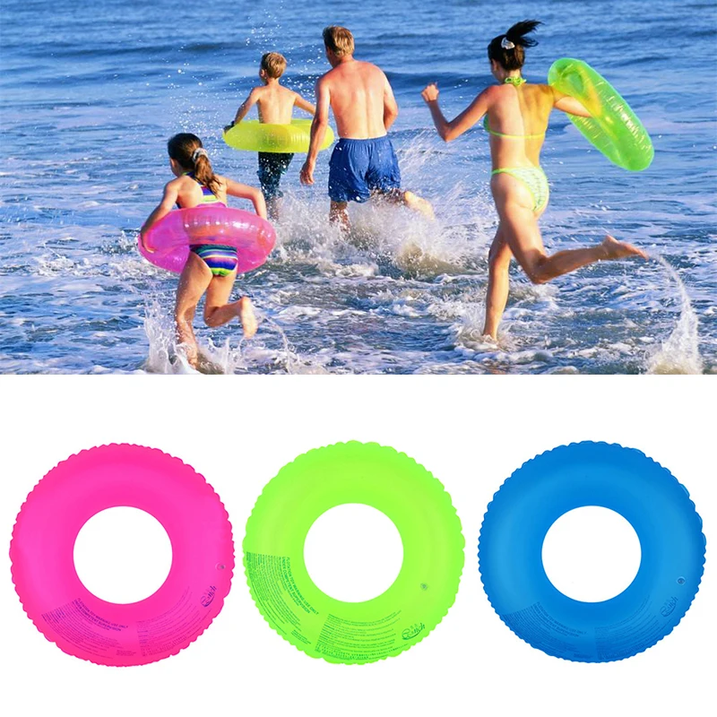 Новый Прочный взрослых детей Цвет случайный летом открытый надувные флуоресцентный бассейн круг плавание кольцо поплавка Понтон