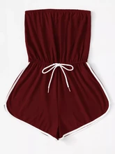 NiceMix Summer Women Jumpsuits Strapless Chest Wrapped One Piece Running Shorts Rompers Women Jumpsuit Solid Playsuits Sport