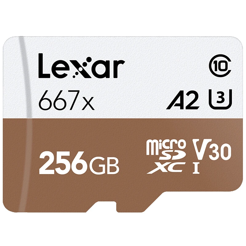 Lexar Tarjeta 667x Micro SDXC UHS-I с адаптером 64 GB 256GB 128 GB A2 U3 V30 Clase 10 1080 p HD 4 K 3D DEO