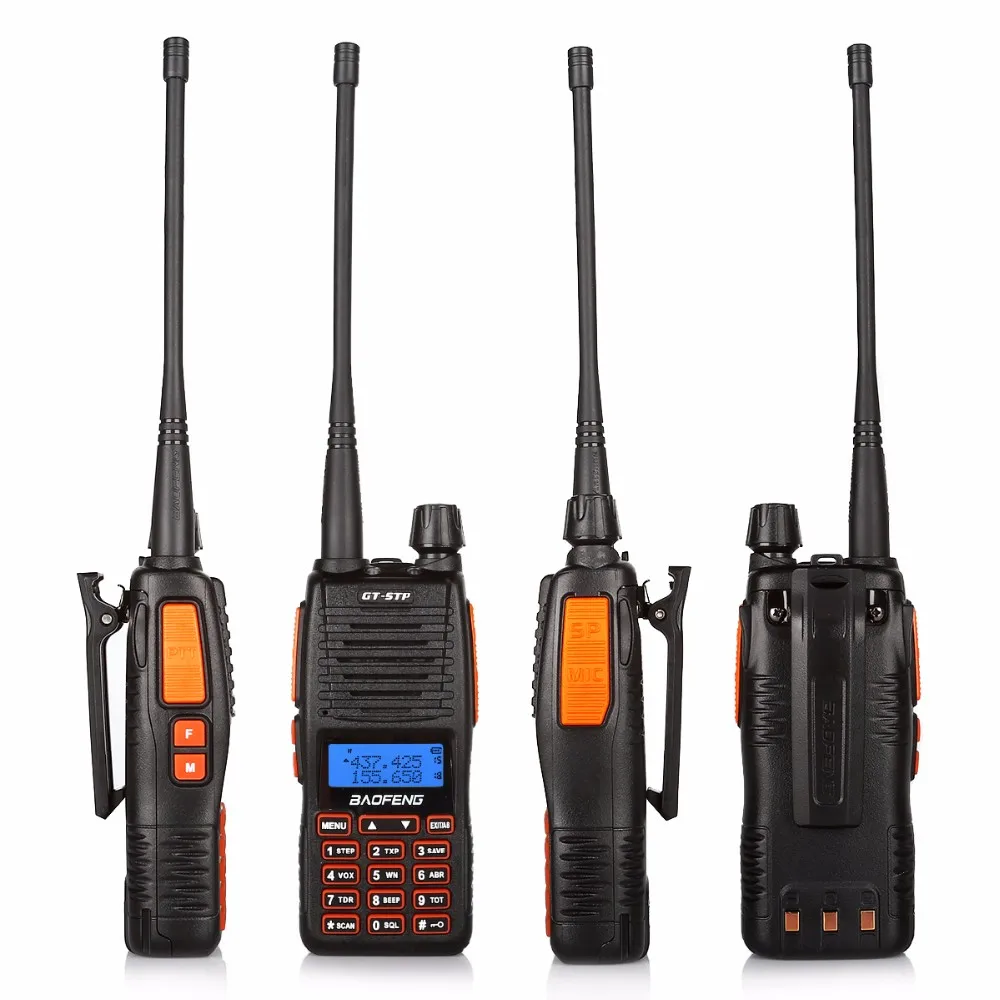 Baofeng GT-5TP Tri-Мощность 1/4/8 Вт Dual Band VHF/UHF 136-174/400-520 МГц двухстороннее радио Ham иди и болтай Walkie Talkie трансивер Dual PTT