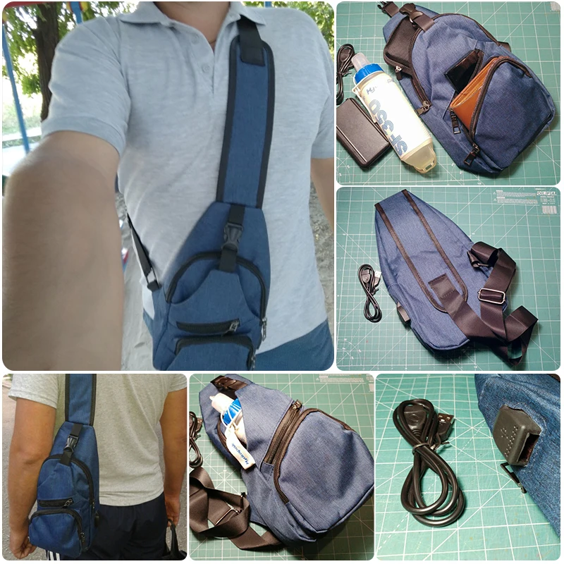الذكور الترفيه الرافعة الصدر حزمة Crossbody أكياس للرجال رسول قماش USB شحن جلد الرجال أكياس حقيبة يد حقائب كتف 2019