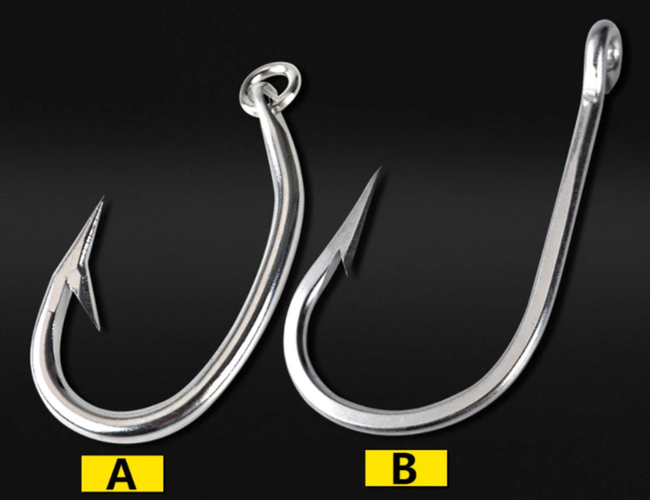 YINGTOUMAN 2PCS/LOT Straight Shank / Crank Sea Hook High Carbon Steel
