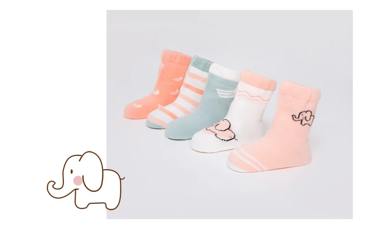 10 шт./лот = 5 пар, хлопковые носки-тапочки для новорожденных с рисунком животных, детские короткие носки, 6 вариантов