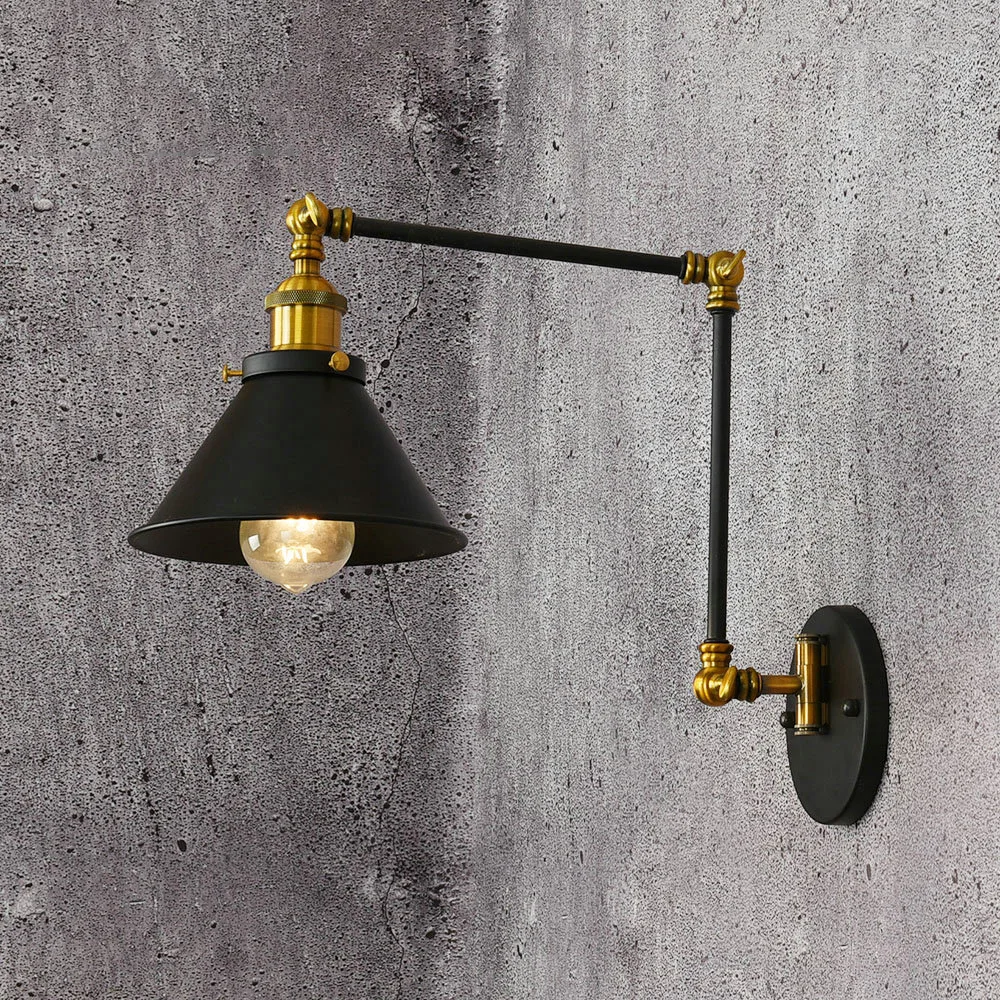 Vintage Iron American Wall Lamp Modern Black Wall Lights For Bedroom