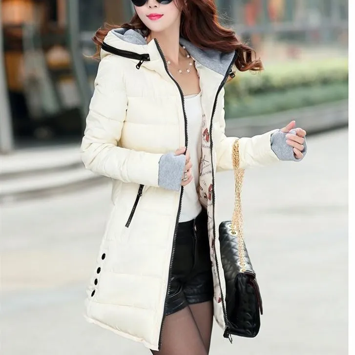 2017 New Long Style Cotton Parkas Women Winter Coats Thick