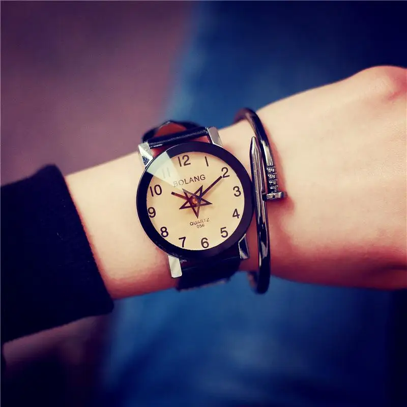 Новинка Горячая Распродажа бренд Magic Star Черный Белый аналоговый кварцевые часы-браслет наручные часы для женщин девочек мужчин влюбленных - Цвет: Black for Men
