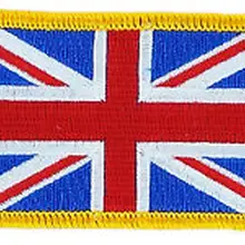 Пользовательские флаг патчи высокого качества индивидуальные нашивки нет минимального горячей продажи Вышитый Флаг Великобритании патчи