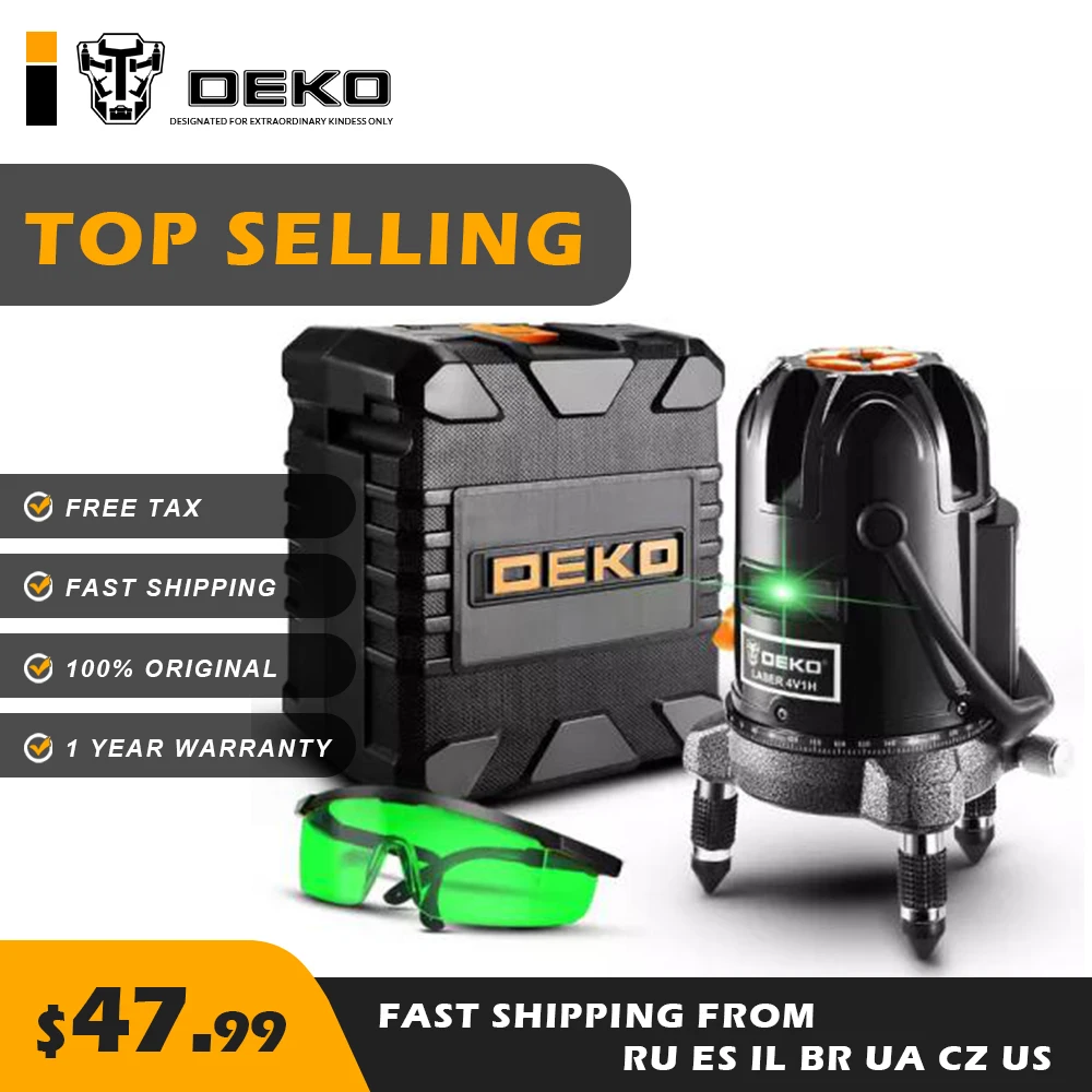 

DEKO LL5 Series 5 Line 6 Points Green Laser Level Top Selling Horizontal&Vertical 360° Accurate Adjustment 100% Original