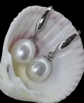 

NEW LONE pairs WHITE 9X10mm AAA+ south sea pearl earrings