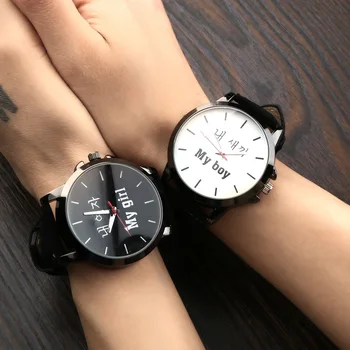 

South Korea's small and lovely cartoon cat fresh super is soft belt couples younger sister harajuku fashion watches black and dw