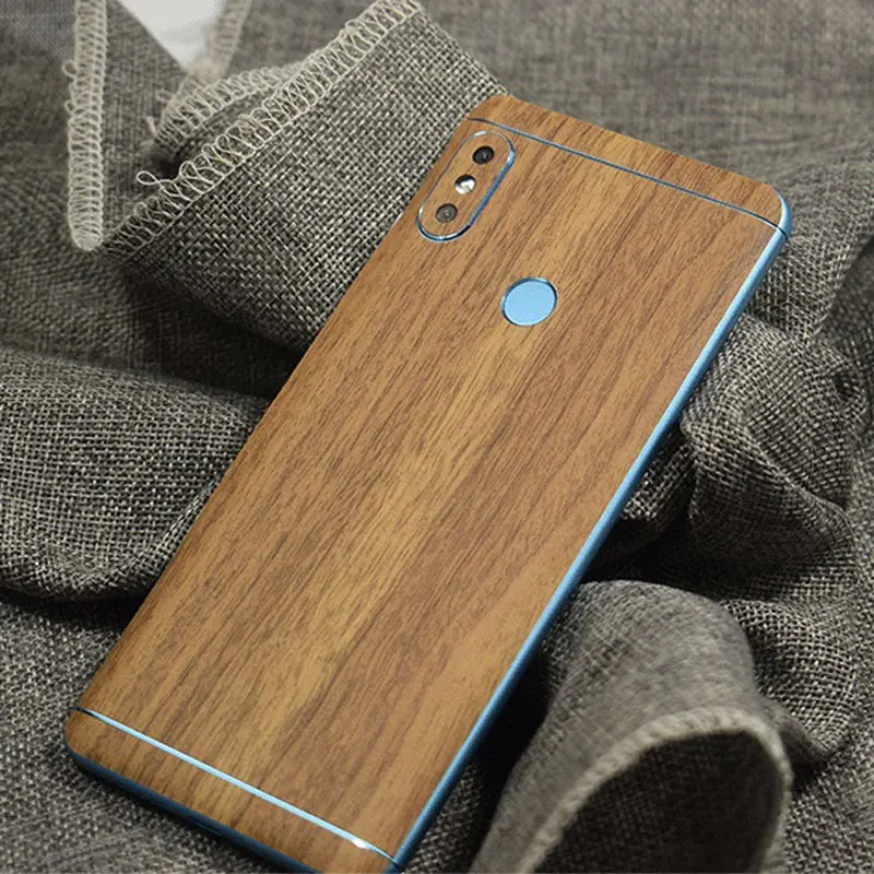 2018 New Wood Grain Back Sticker Film Protective Phone Wrap Skins Paste Membrane for Redmi Note5 |