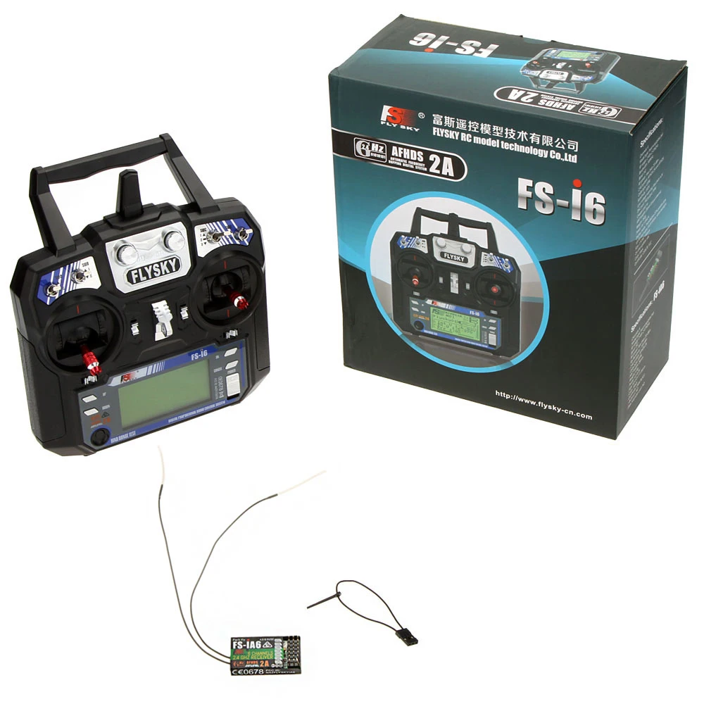 

Flysky FS-i6 AFHDS 2A 2.4GHz 6CH Radio System Transmitter for RC Helicopter Drone Glider with FS-iA6 Receiver Mode 2