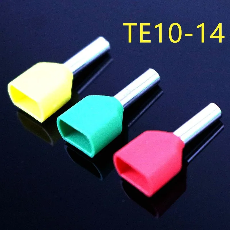 

1000PCS 2 X1.00 AWG TE10-14 Dual Entry Wire Bootlace Ferrules For 14.0mm Pin Length