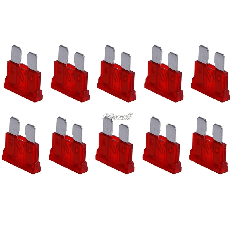 10 шт. лезвие Fusibles Стандартный 10AMP Rouge 10A плоский предохранитель автомобиль мото