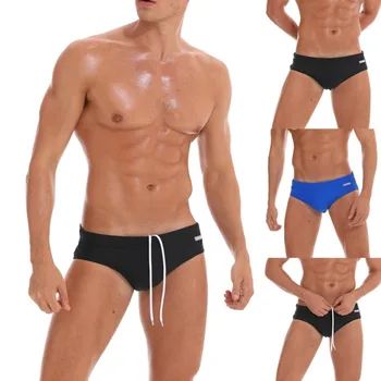 

Swimwear Men Shorts Solid Men's Underwear Sexy Nylon Beach Running Swimming Underwear W0321