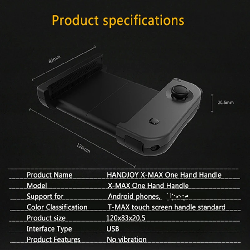 HandJoy X-MAX мобильный пубг контроллер геймпад беспроводной Bluetooth 4,0 палевый джойстик для Android/IOS смартфон