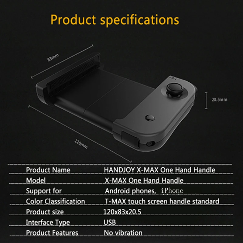 HandJoy X MAX Mobile Pubg контроллер геймпад беспроводной Bluetooth 4 0 моноблочный джойстик для