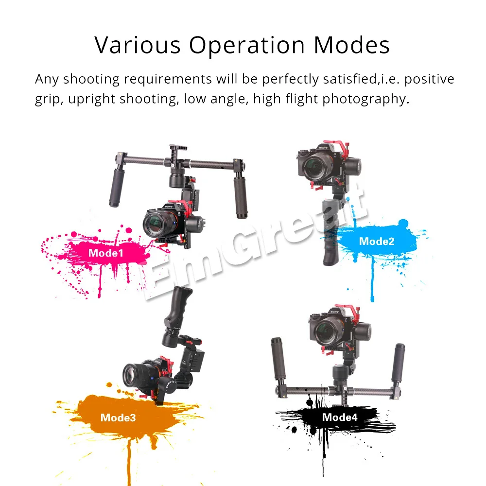 Camel TV Optimus 3 Axis Gimbal портативный стабилизатор с внешней двойной ручкой мини штатив