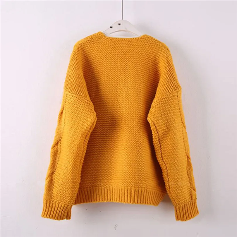 New Women Autumn Winter Fashion Loose Casual Daily Elegant Long Sleeve  Outwear Umbilical Twist Knitted Solid Blouse Tops #4M25 (8)