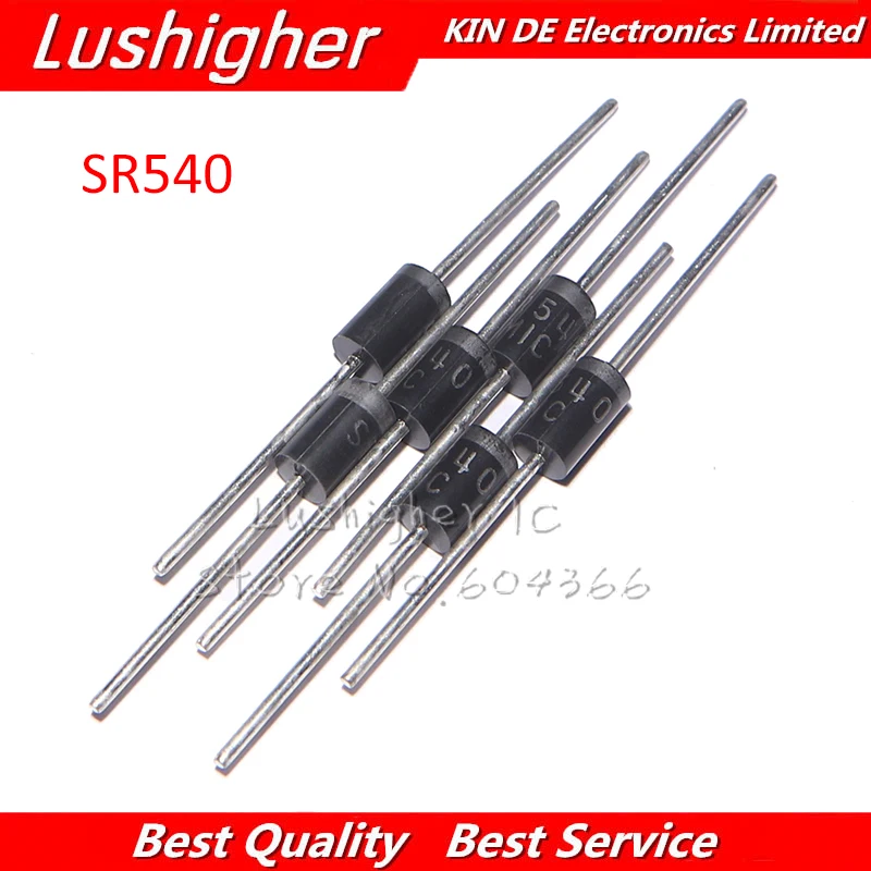 

20PCS SR540 40V 5A DO-15 schottky diode free shipping