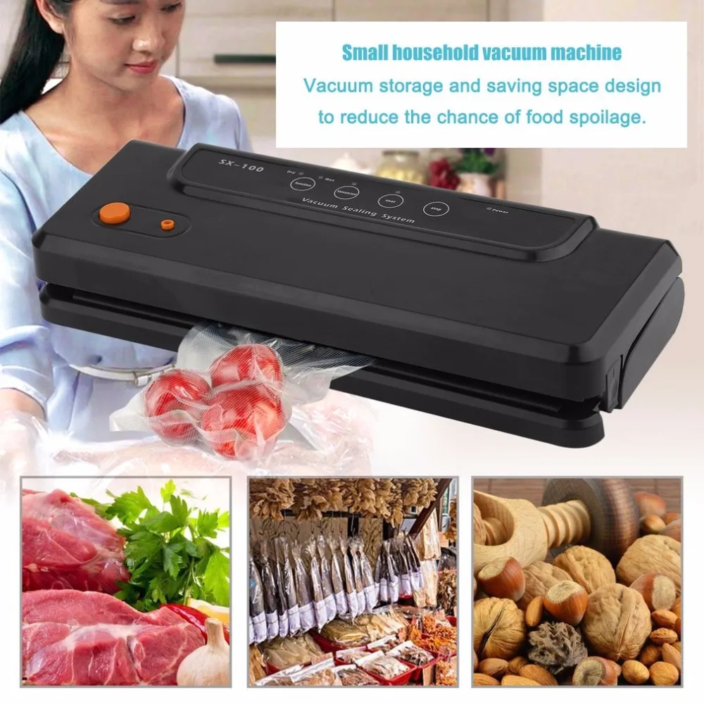 

Multi-Function Vacuum Sealer Vacuum Sealing Machine SX-100 Automatic Food Sealer Portable Packaging Machine