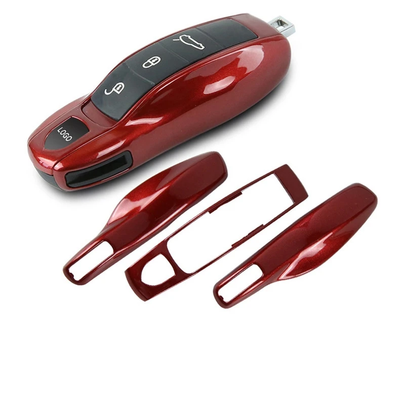 3pcs Gold Replacement Remote Fob Cover Key Case Trim for Porsche Macan