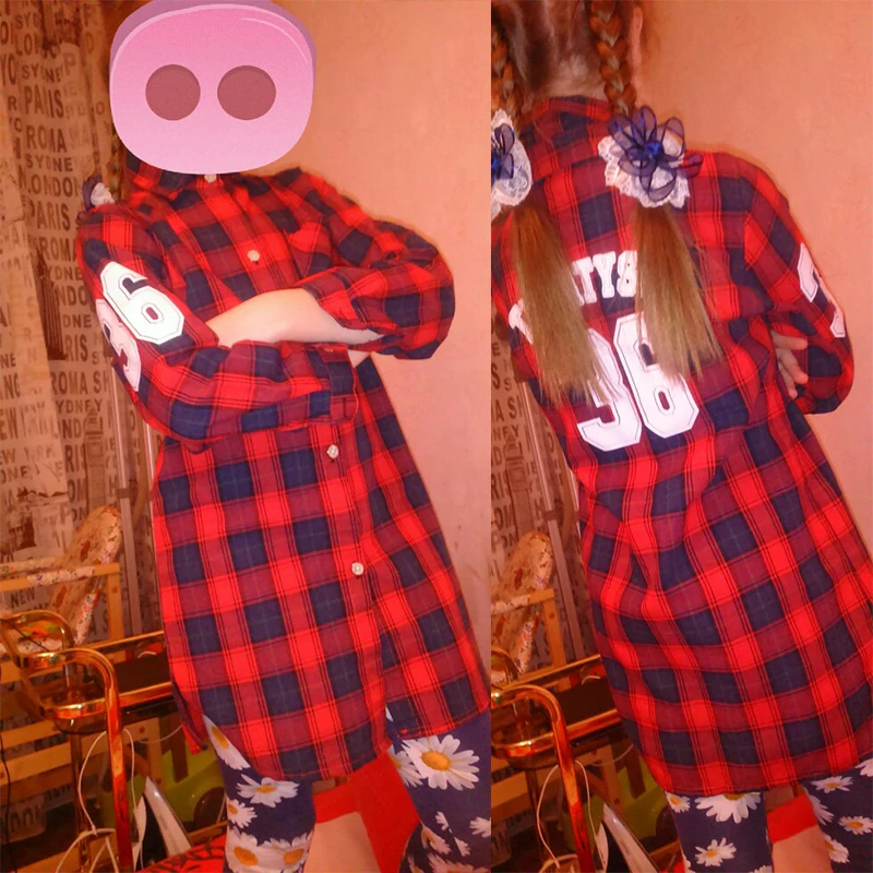 

GIRLS SHIRT 4-13 year old children long shirt girl Plaid print letters 36 shirt hot sale all match low price Shirt dress