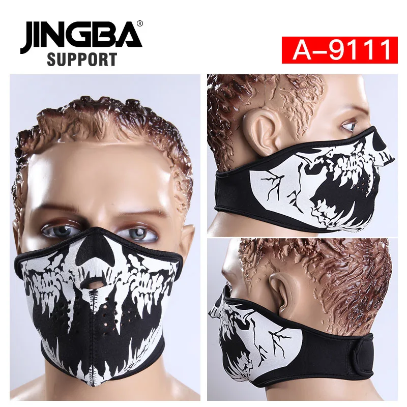 JINGBA SUPPORT Hot Halloween Cool Mask Mens Outdoor Sport Bike Ski Mask Riding Half Face Mask dropshipping Factory wholesal - Цвет: A-9111