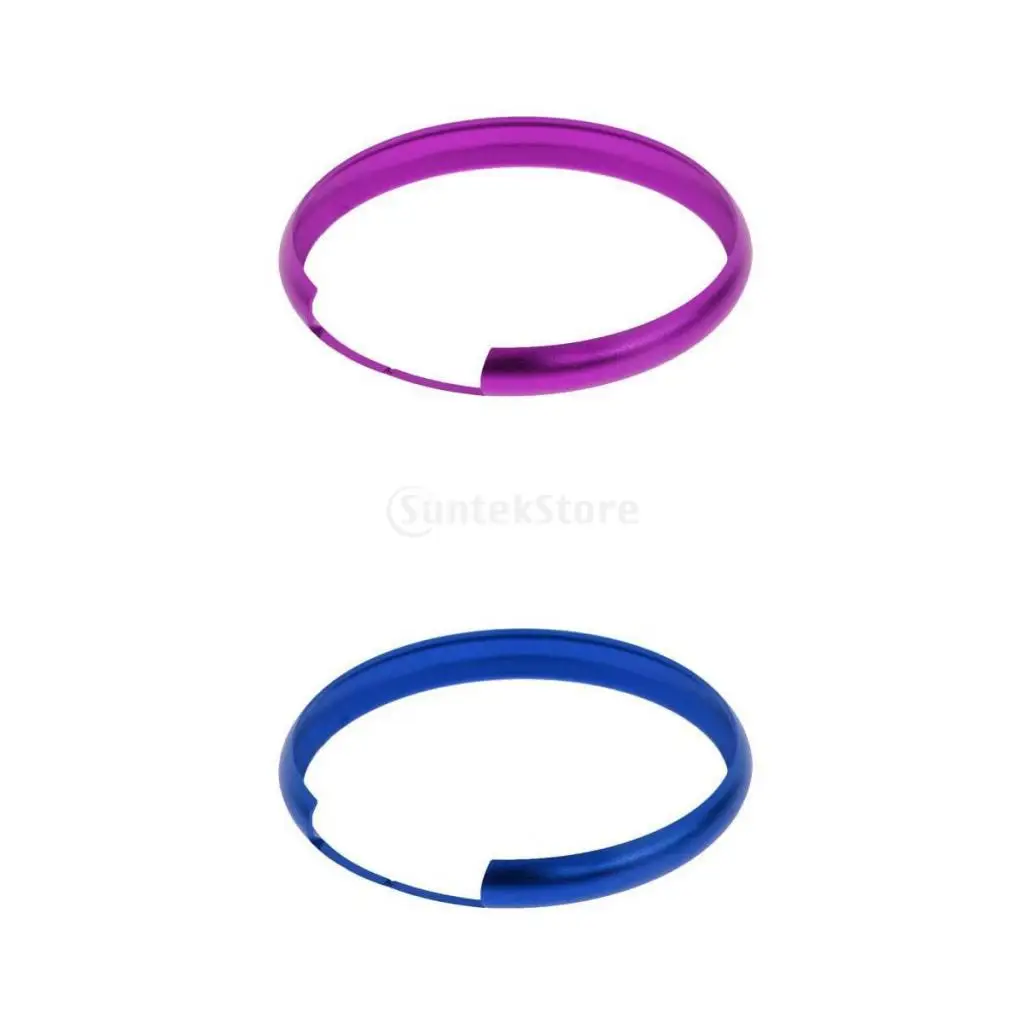 High quality SET OF 2 Blue/Purple Alumnium Smart Key Fob Ring Rim Trim Cover Replacement For Mini Cooper