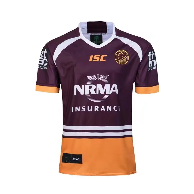 

2018 BRISBANE BRONCOS HOME RUGBY JERSEY size S-3XL Top quality Free shipping