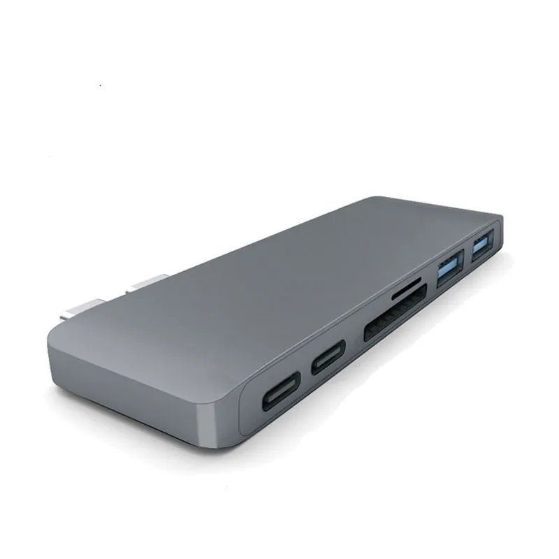 USB C концентратор для Macbook Pro 13 type C концентратор адаптер для ноутбука Dual type C To Thunderbolt 3 USB 3,0 устройство для чтения карт SD TF многофункциональный концентратор