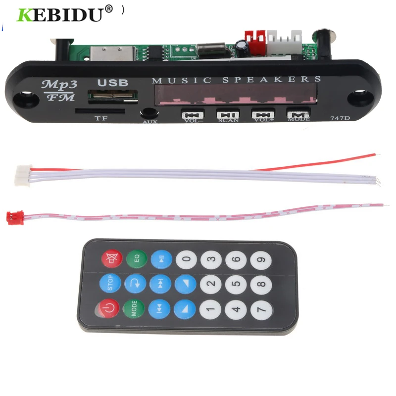 Kebidu 5 в 12 В MP3 декодер плата AUX 3,5 мм модуль дистанционного управления TF FM радио аудио MP3 плеер USB для автомобиля удаленный музыкальный динамик|MP3-плееры| | АлиЭкспресс