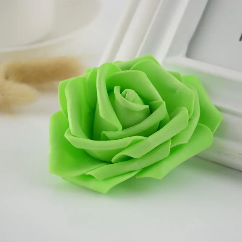 10 шт. 7 см PE пены розы, искусственные цветы свадебное оформление автомобиля DIY помпон венок поддельные цветы рождественские украшения для дома - Цвет: green
