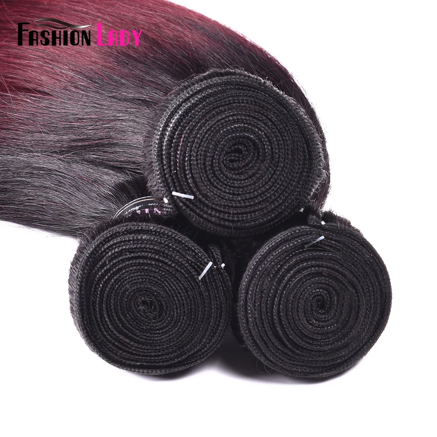 Ombre Bundles Human Hair Straight Bundles Brazilian Hair Weave 3/4 Deal Non-remy Weave