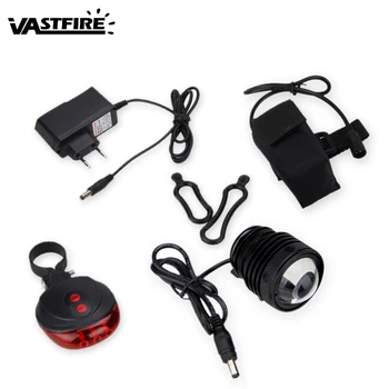 

Waterproof 3000Lm T6 LED Bicycle Lamp 5 Modes Zoomable Bike Light Torch Headlight +Red Laser Safety Light+Battery Sets