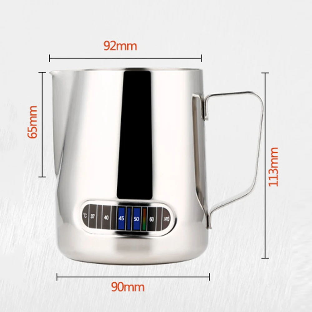 600ml Pull-up cup with tip tip and temperature Thickened 304 stainless steel kettle Coffee sparkler milk cup Kitchen accessories (7)