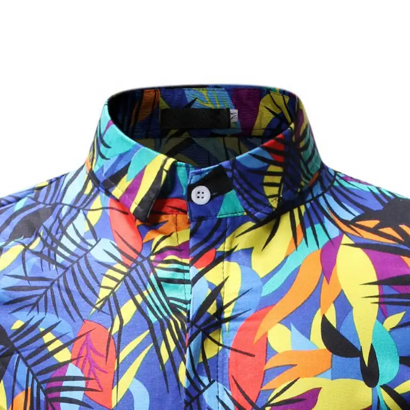 2019 جديد الصيف الرجال قصيرة الأكمام الشاطئ قمصان هاواي القطن عارضة الأزهار قمصان منتظم زائد حجم XXXL ملابس رجالي أزياء