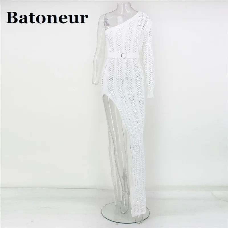 Feditch-2018-New-Knitting-Long-Dress-Women-One-Shoulder-Maxi-Dress-Sexy-Hollow-Out-High-Split (3)