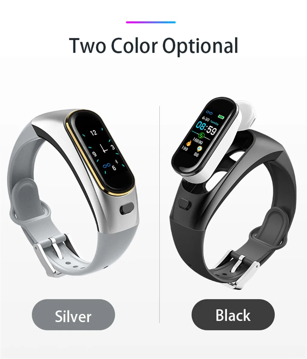 

H109 Smart Watch Bluetooth Wireless Earphone Blood Pressure Heart Rate Monitor Smart Bracelet for Apple for Iphone