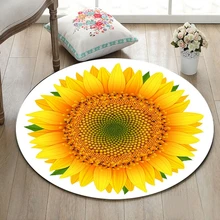 Круглый ковер с принтом подсолнуха и ковер для дома, гостиной и спальни, домашний декор, ковры, журнальный столик, круглый коврик для пола